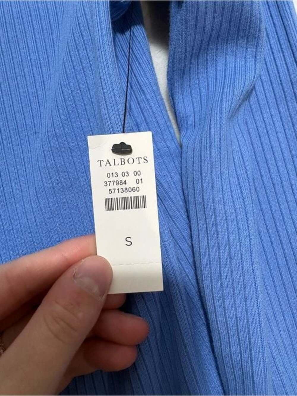 Talbots Cobalt Ribbed Wrap Cardigan - Picture 4 of 4